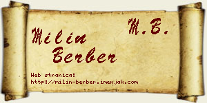 Milin Berber vizit kartica
